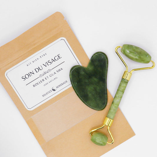 Rouleau et Gua-Sha en Jade naturel